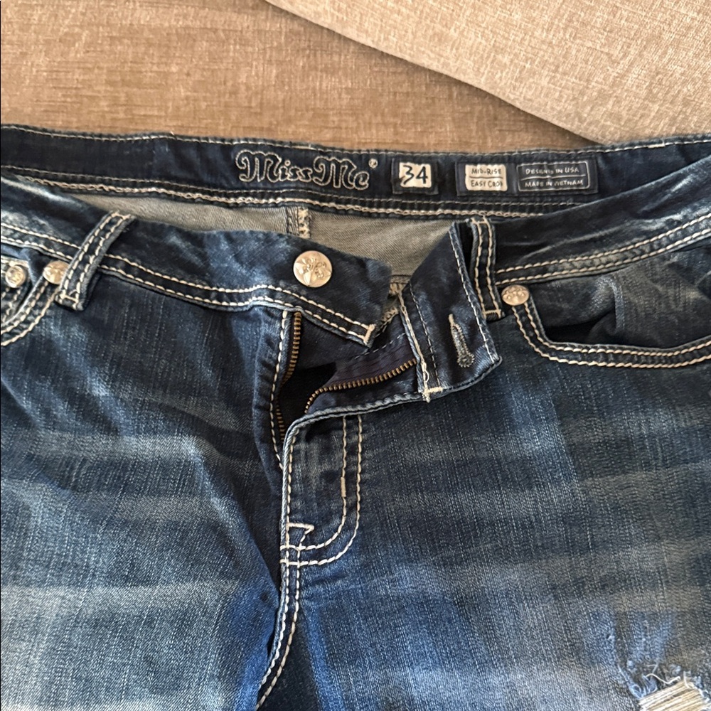 Miss Me Women's Dark Blue Boot Cut Jeans with Contrast Stitching